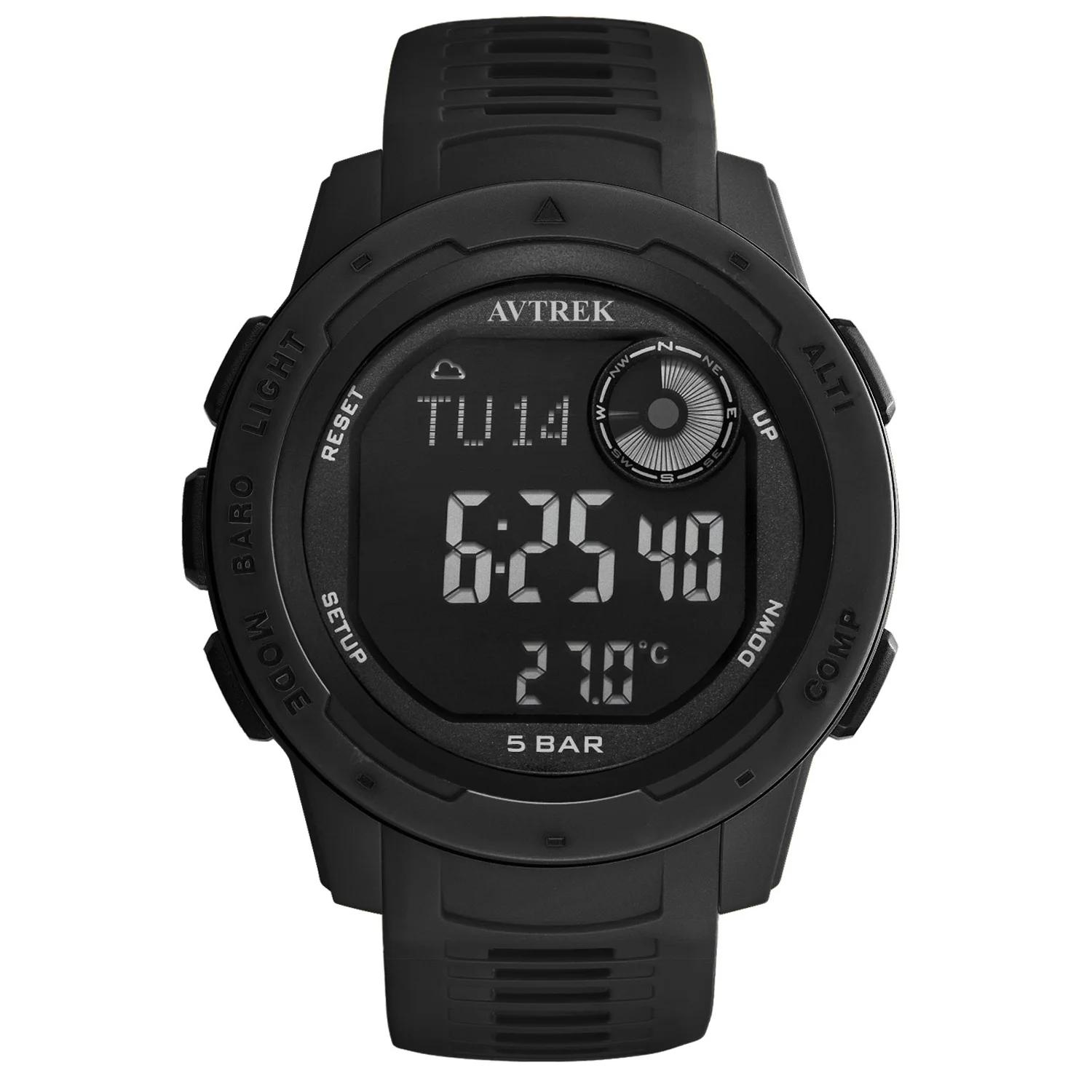 Relógio digital esportivo para homens, relógio militar do exército com pedômetro, com altímetro, barômetro e bússola, para corrida e atividades ao ar livre - Image 1