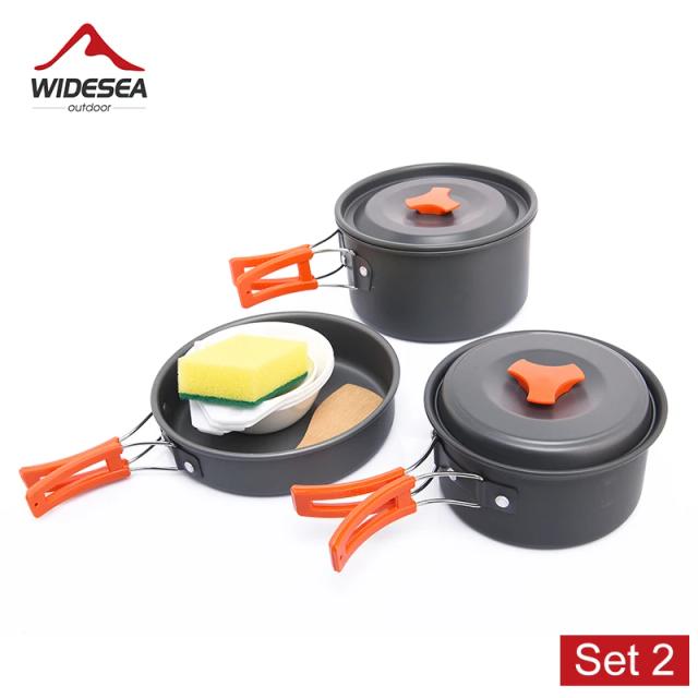 Conjunto Completo de Panelas de Acampamento Widesea para Cozinhar ao Ar Livre em Piqueniques e Aventura