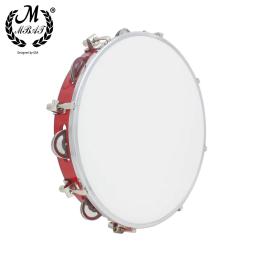 M mbat instrumento de percussão pandeiro ajustável tambor de mão vermelha com sinos jingle crianças presentes música brinquedos educativos das crianças - Image 1