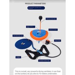 Equipamento de mergulho mais profundo, suporte de ventilador móvel, snorkel subaquático e BCD, 12 m, 2,7-5 horas - Image 3