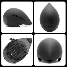 Capacete Aero de bicicleta para homens e mulheres, óculos de ciclismo de estrada, capacete adulto, lente magnética, M, L - Image 3