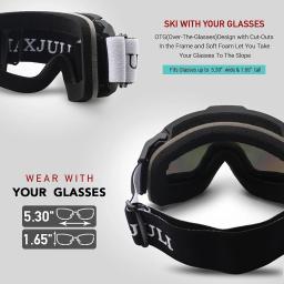 OTG Anti-Fog Ski Goggles para homens e mulheres, snowboard, skate, snowmobile, dupla camada, lente esférica, óculos de neve, M4 - Image 4