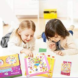 Mosaic Sticker Art Kits para Educação Pré-Escolar, Brinquedos de desenho de botão, Brinquedos de pintura artesanal para crianças - Image 5