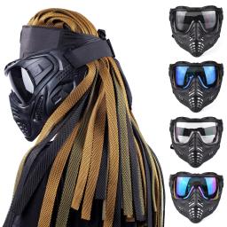 Paintball Airsoft Full Face Mask, óculos de proteção, tático, Indy sujo trançado, chapelaria testa, conjunto de máscara, acessórios de caça - Image 1