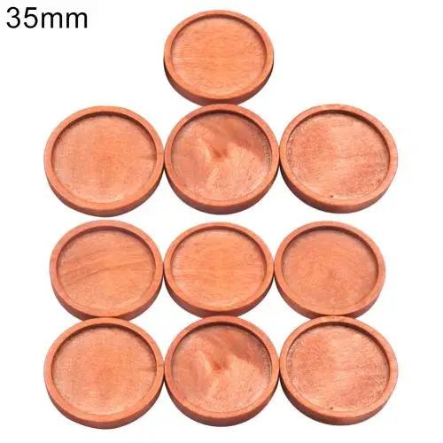 Fatia de Madeira Inacabada Redonda para Artesanato DIY - 10 Peças de 3 cm e 3,5 cm para Esculturas e Scrapbooking