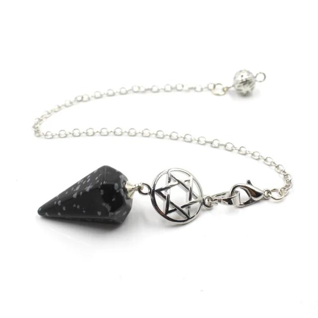 Pêndulo de Ametista para Radiestesia e Reiki - Pedra Natural Esotérica em Cristal para Adivinhação e Amuletos