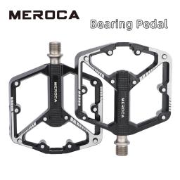 Meroca ultraleve pedais de bicicleta selado rolamento liga de alumínio ciclismo antiderrapante mountain bike bmx pedais de estrada acessórios - Image 1