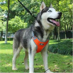 Arnês Respirável Reflexivo Ajustável para Cachorro, Colete Protetor, Cão Médio e Grande, Peito-Banda, Husky, Alasca, Acessórios Pet - Image 1