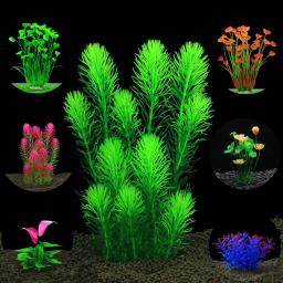 Decoração de plantas de aquário artificial, tanque de peixes, paisagismo, grama de enfeites, flor de lótus, decoração aquática, fundo de aquário - Image 1