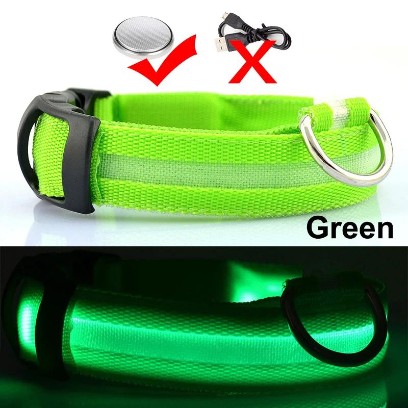 Coleira de segurança com carregador usb, com led, luminoso, para cães, animais de estimação, de nylon brilhante, para noite e segurança - Image 1