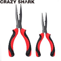 Crazyshark-alicates de pesca 7 "/9", aço carbono alto, pinça de nariz longo, anel dividido, crimpagem, mangas, cortador, tesoura, ferramentas de peixe - Image 1