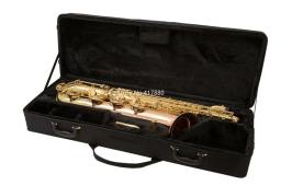 Venda quente saxofone baritone e plana baixo uma laca de ouro rosa bronze sino instrumento musical profissional com caso - Image 6