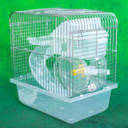 Casa de hamster chinchila, cercado de cobaia, duas camadas, gaiola pequena, ninho de animais de estimação com roda fitness, alimentador, cama, escorregador - Image 4