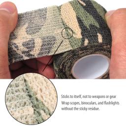 Fita de camuflagem auto-adesiva, bandagem reutilizável, envoltório auto-aderente para acampamento ao ar livre, caça, militar, furtivo do exército, 4,5 m x 5cm - Image 3