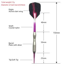Yernea-Conjunto de Dardos Suave, Eixos de Dardo Eletrônicos Seguros, Asa Aurora, Alta Qualidade, Novo, 3 Unidades, 17g - Image 2