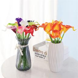 Flores Artificiais para Decoração De Casamento, Mini Calla Lily, Toque Real, Fontes De Festa, PU, 10 Cores, Nova Chegada, 1 Pc - Image 2