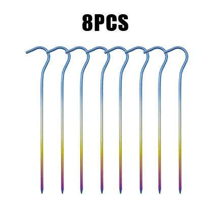 Tito-colorido Titanium Alloy Outdoor Camping Tent Peg com cabeça de Curvação, 8 PCs, 12PCs, 3,0 milímetros - Image 1