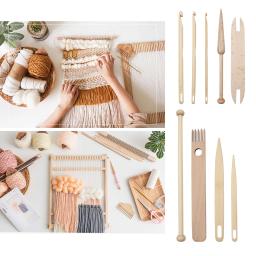 Ferramentas de tecelagem Madeira, Weaving Shuttle, Agulha de crochê, Mão Loom Stick, Tricô Tapeçaria, Ferramentas DIY Craft, 9Pcs Set - Image 3