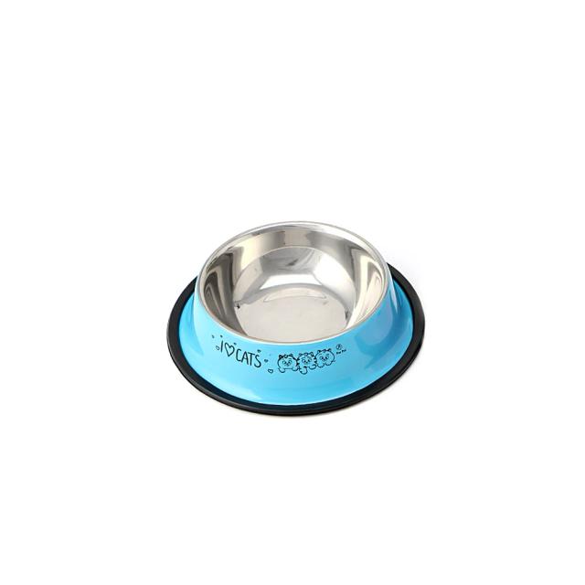 Tigela Antiderrapante de Aço Inoxidável para Cachorros e Gatos - Alimentação Prática em 2 Cores