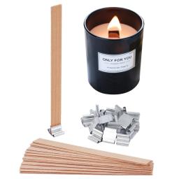 Aromaterapia De Madeira Pavio De Vela, Pavio De Vela, Pavio Com Núcleo Sustainer, DIY Vela Fazendo Kit Suprimentos, Parafina De Soja Artesanal W, 20Pcs - Image 6