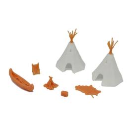 Outland modelos nativos americanos conjunto de acampamento indiano 1:72 - Image 1