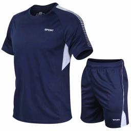 Roupa de corrida para homens e mulheres, conjunto esportivo com camisa e bermuda de secagem rápida para corrida, atletismo e corrida, roupa esportiva para homens - Image 1