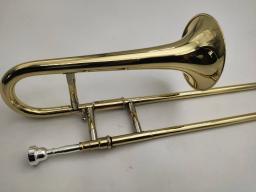 B Flat Brass Plated Trombone com Caso e Luvas, Instrumentos de sopro, Frete Grátis, Nova Chegada - Image 4