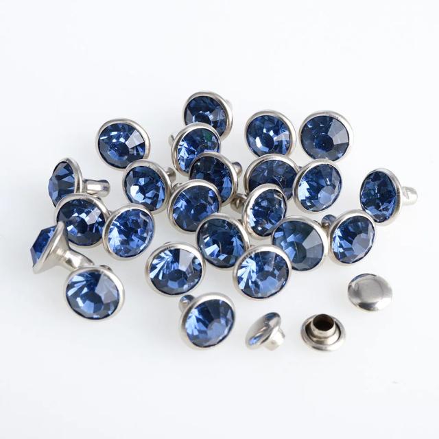 Conjuntos de 100 Cristais AB de 6/8mm com Rebites de Strass para DIY em Artesanato de Roupas e Acessórios de Couro