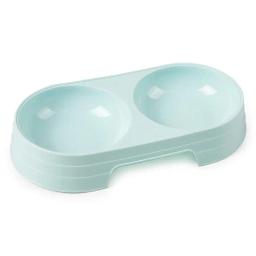 Tigela dupla de plástico para animais de estimação, tigela criativa fácil de limpar, alimentador de água para comida, cão, suprimentos para alimentar animais de estimação, 1 peça - Image 1
