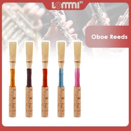 LOMMI-Oboé Medium Bulrush Natural Reed com caixa de plástico, Tubo, Sopros Acessórios Instrumento para Iniciantes, 5pcs por conjunto - Image 1