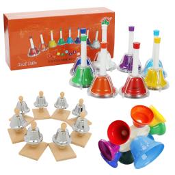 Conjunto de instrumentos de percussão para crianças, sino de cor 8-notas, chocalho de metal, brinquedo de aprendizagem musical, ajuda educacional precoce, brinquedos infantis - Image 1