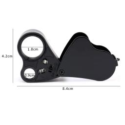 30x 60x iluminado joalheiros olho lupa lupa jóias dobrável lupa com luz led para pedras preciosas, jóias, moedas, selos - Image 2