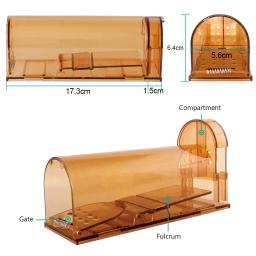 Armadilha de mouse transparente reutilizável, Roedor Mice Live Catcher, Gaiola de pequenos animais, Ferramenta de jardim, Kill Mouse Traps, 2pcs - Image 6