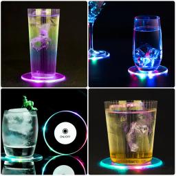 Ultra-fino acrílico LED Cocktail Coasters, piscando Glorifier, Drink Cup Mat, vinho Coaster Luzes para Bar, evento, festa de casamento, 1pc - Image 6