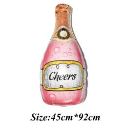 Balões de alumínio para copo champanhe, 2 pçs, balões de hélio, azul, rosa, festa de aniversário, casamento, decoração, chá de bebê - Image 2