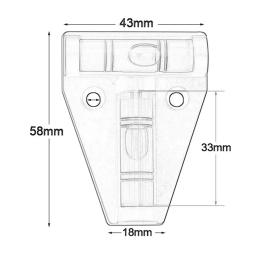 Mini instrumento de medição de nível de bolha tipo t, ferramenta de medição de nível triângulo em t, concha de plástico - Image 6