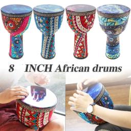 Tambor djembe africano colorido 8 embe, instrumento de percussão para crianças tambores abs arte de pele de pvc - Image 1