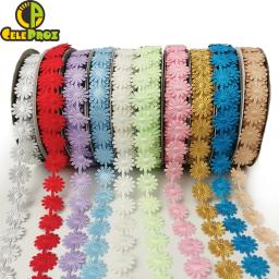 Flor Floret Laço para Costura Garment, Tecido Borda Guarnições, DIY Artesanato Materiais, Casamento, Aniversário, Decoração de Casa, Margarida Fita, 20 jardas - Image 5