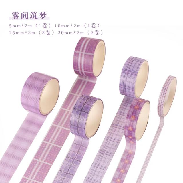 Conjunto de Fitas Adesivas Decorativas Japonesas para Scrapbooking - 2m de Simplicidade e Controle de Grade DIY