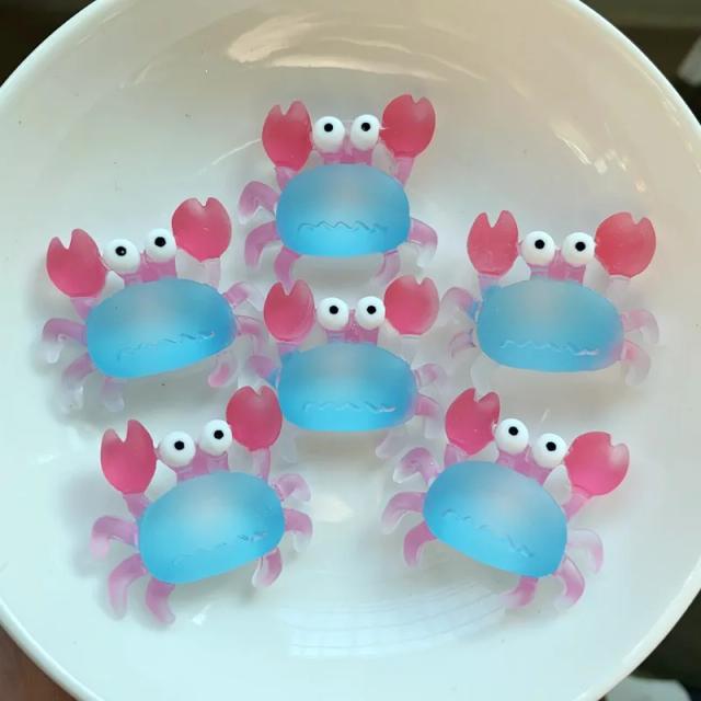 Pedras de Resina AB com Parte Reta e Strass em Formato de Caranguejo e Hipocampo - Conjunto Kawaii para Decoração Plana com 10 Peças