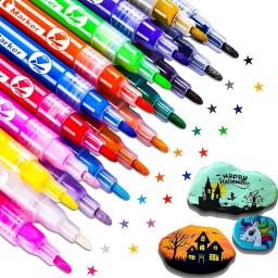 Conjunto de canetas de tinta acrílica, arte permanente, pedras, desenho de vidro, canva, tecido, madeira, artesanato bricolage, 1mm - Image 1