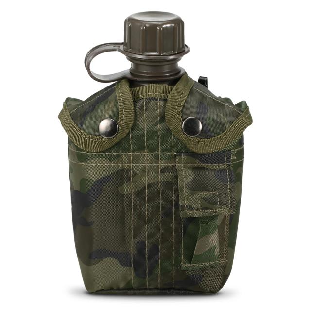 Garrafa Militar de Água 1L com Malote para Esportes, Acampamentos e Sobrevivência