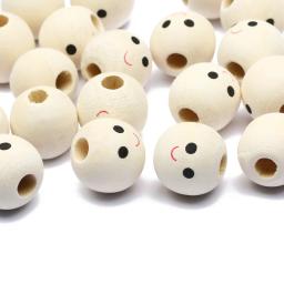 Rodadas contas de madeira para fazer jóias, acessórios artesanais, cor natural, para fazer pulseira, colar, artesanato, 18mm, 10pcs - Image 4