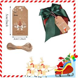 Etiquetas pendentes 50-100 peças, decoração de embrulho de presente cartão de papel kraft etiqueta diy decoração lembranças do natal - Image 4