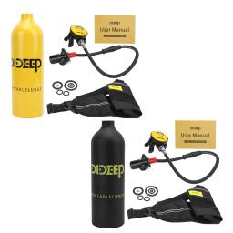 Dideep-tanque de oxigênio para mergulho, 1 litro, portátil, dispositivo de respiração subaquático, com respirador - Image 1