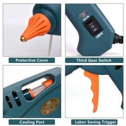 Pistola de cola Hot melt 15 em 1, kit de ferramentas, silicone, interruptor 50w/150w, para artesanato, reparo, diy, cola 11mm, bico de cobre puro - Image 5
