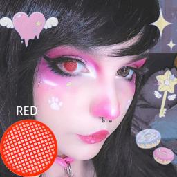 Bio-essência-Lentes de Contato Cosplay para Olhos, Acessórios Anime, Série Malha Halloween, Vermelho, Branco, Azul, 1 Par - Image 3
