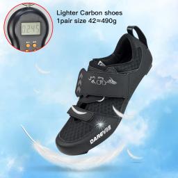 Darevie pro sapatos de ciclismo de carbono corrida triathlon sapatos 10 nível duro carbono luz estrada ciclismo sapatos das mulheres dos homens tênis - Image 5