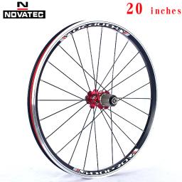 Novatec-Rodado de bicicleta dobrável de alumínio com QR, A271, F372SB, V Freio, 451, 406, 4 Rolamentos, 7-11Speed, 20, 24H - Image 4