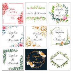 Adesivos customizados com suare, adesivos com nome, data, festa de aniversário, casamento, etiqueta com design, caixa de presente, selo, autoadesivo - Image 1